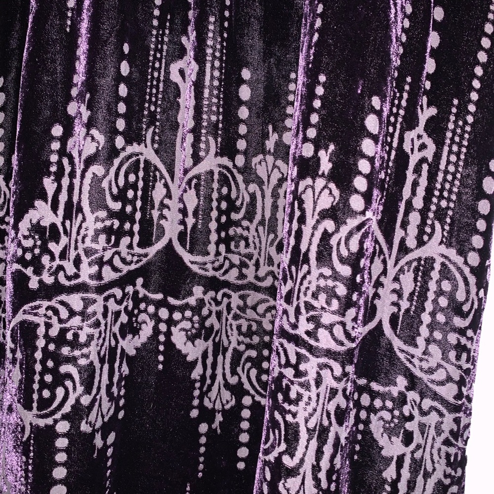 Vintage Moiselle Mulberry Silk velvet dress burn out whimsy goth evening fairy